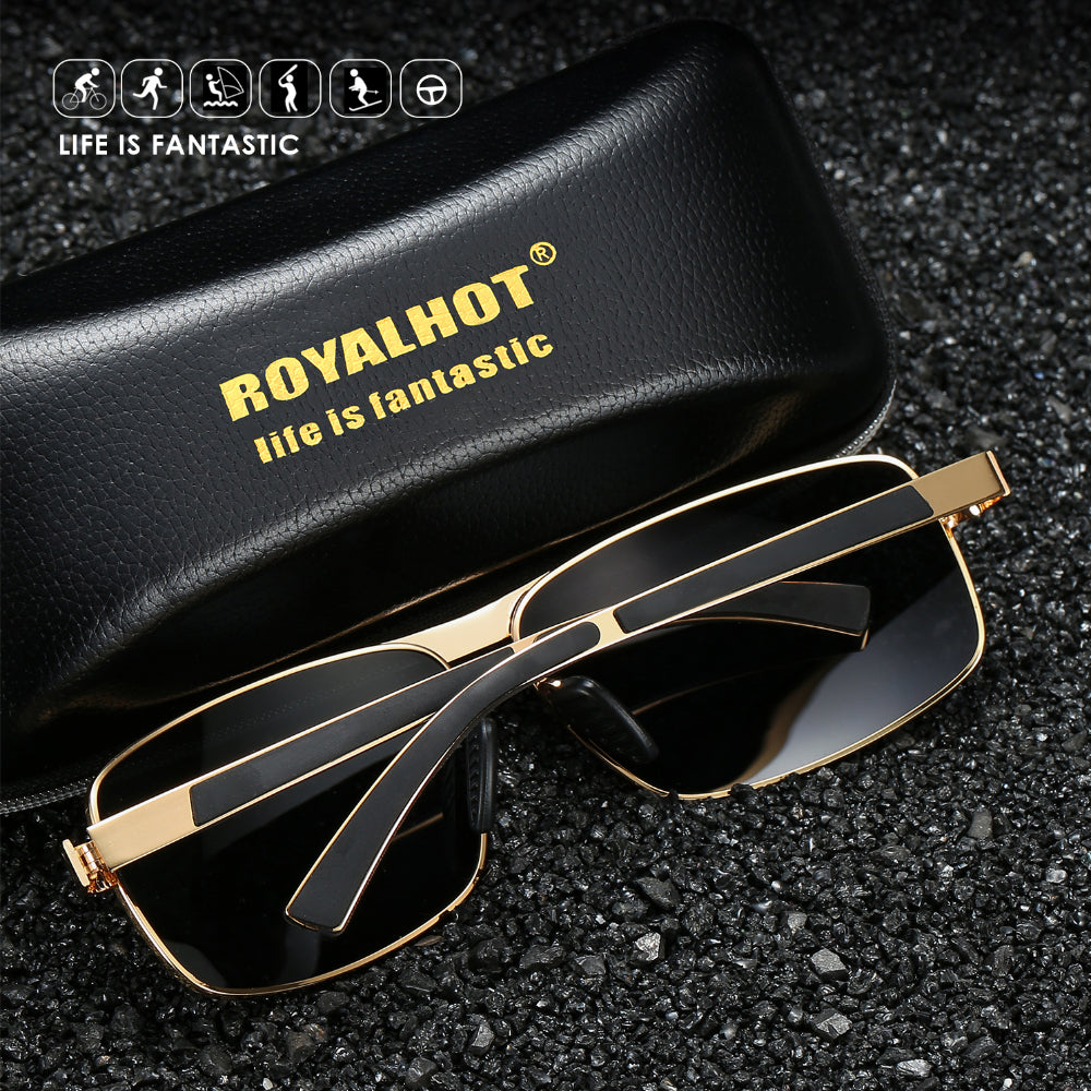 RoyalHot Polarized Alloy Rectangle Sunglasses