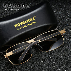 RoyalHot Polarized Alloy Rectangle Sunglasses
