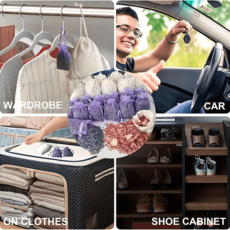 5 Lavender Sachets for Clothes Storage Drawers - Fresh Scents