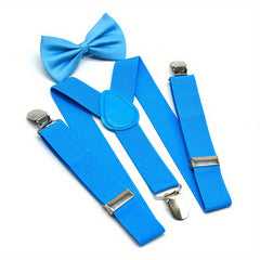 Boys Elastic Y Suspenders & Bow Tie Set for Tuxedo Suit
