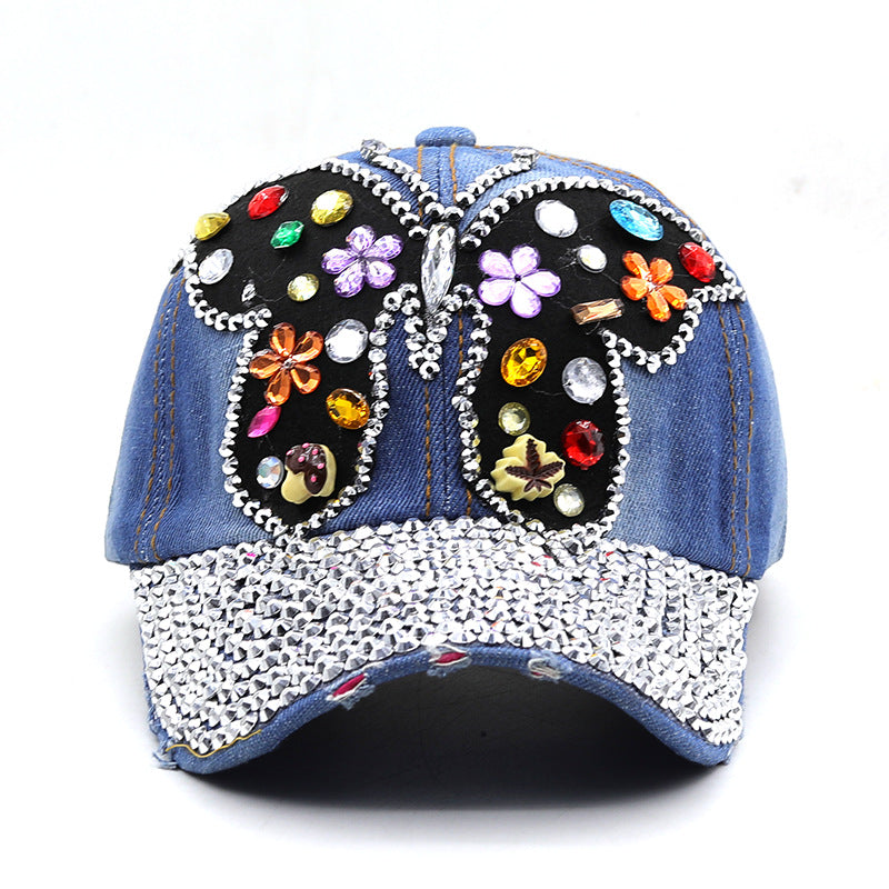 Distressed Butterfly Cowboy Hat Baseball Cap Sun Protection Sun Hat