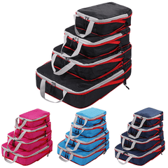 4pcs Compression Packing Cubes Set for Carry On Suitcase Travel Luggage
