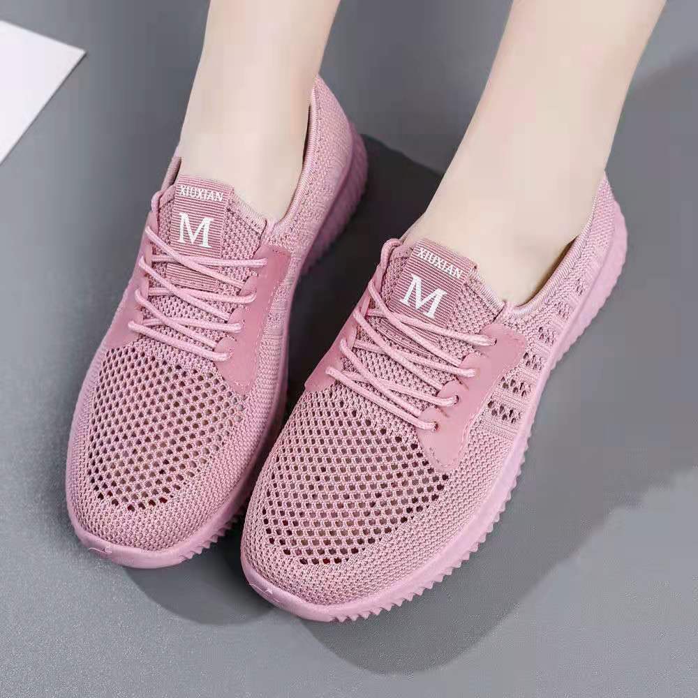 Women's Breathable Mesh Sneakers Casual Lace Up Outdoor Shoes