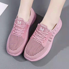 Women's Breathable Mesh Sneakers Casual Lace Up Outdoor Shoes