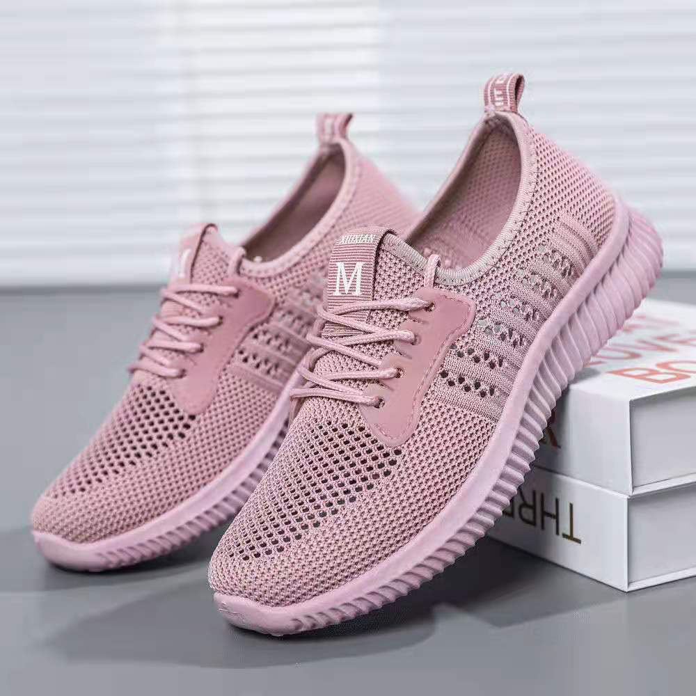 Women's Breathable Mesh Sneakers Casual Lace Up Outdoor Shoes
