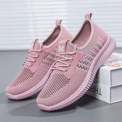 Women's Breathable Mesh Sneakers Casual Lace Up Outdoor Shoes