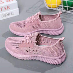 Women's Breathable Mesh Sneakers Casual Lace Up Outdoor Shoes