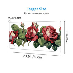 Rose Pattern Non-slip Mouse Pad for Office Home Computer Laptop