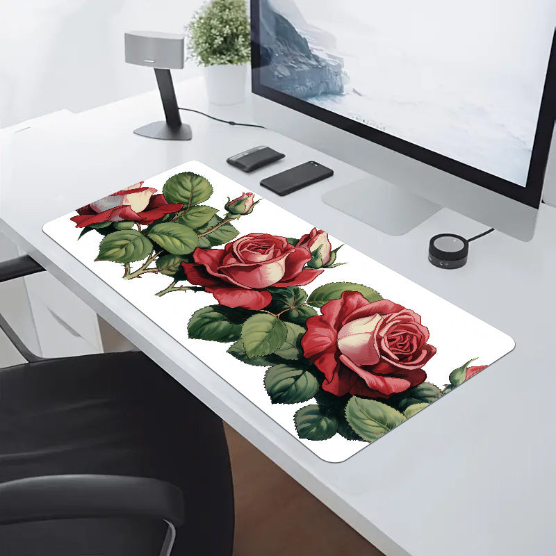Rose Pattern Non-slip Mouse Pad for Office Home Computer Laptop