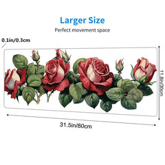 Rose Pattern Non-slip Mouse Pad for Office Home Computer Laptop