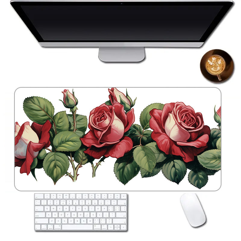 Rose Pattern Non-slip Mouse Pad for Office Home Computer Laptop