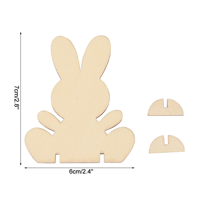 10pcs Bunny Wooden Decorations Kids Crafts Party Home Tabletop Gift