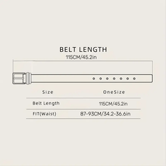 Men's Square Letter Pattern Buckle Waist Strap Belt Size 45 2in