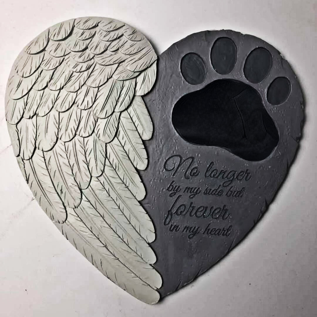 Pet Memorial Stone Dog Cat Pet Memorial Tomb Heart Angel Wing Garden Decoration