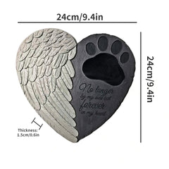 Pet Memorial Stone Dog Cat Pet Memorial Tomb Heart Angel Wing Garden Decoration