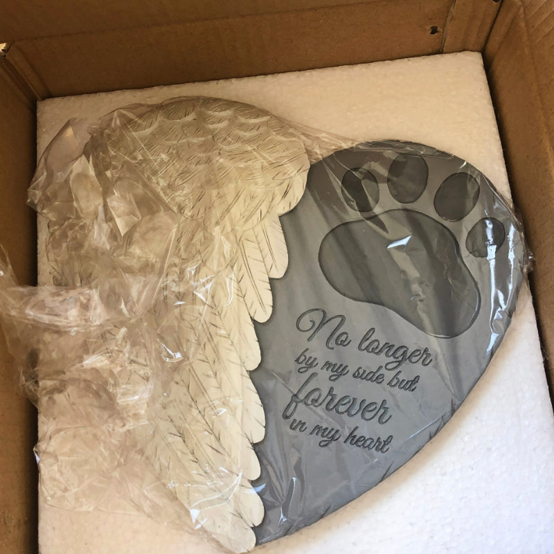 Pet Memorial Stone Dog Cat Pet Memorial Tomb Heart Angel Wing Garden Decoration