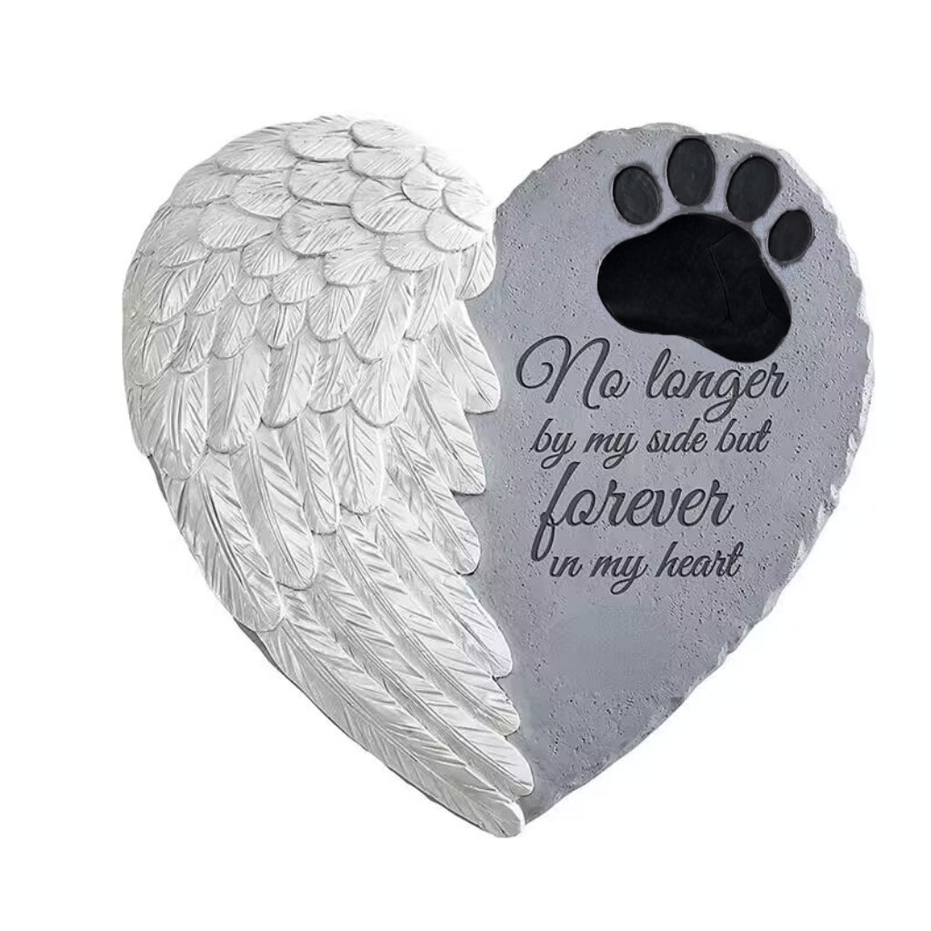 Pet Memorial Stone Dog Cat Pet Memorial Tomb Heart Angel Wing Garden Decoration