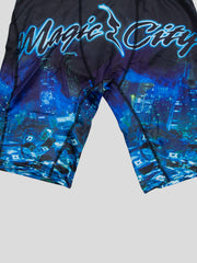 Stretch Breathable Boxer Shorts with Magic City Print for Men