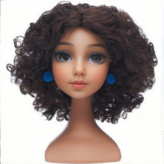 Girl's Cosplay Wig Green Glasses Earrings Halloween Prop