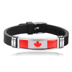 Flag Style Sports Bracelet Adjustable Silicone Wristband