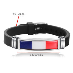 Flag Style Sports Bracelet Adjustable Silicone Wristband