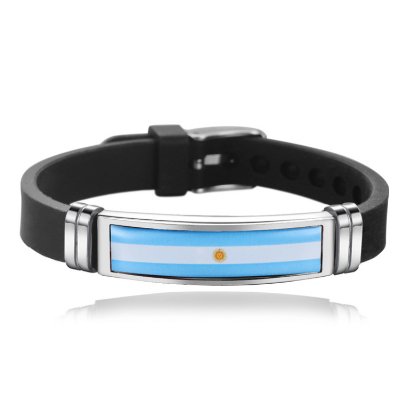 Flag Style Sports Bracelet Adjustable Silicone Wristband