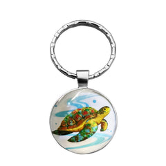 Turtle Pattern Pendant Keychain for Car Keys Backpacks Wallets