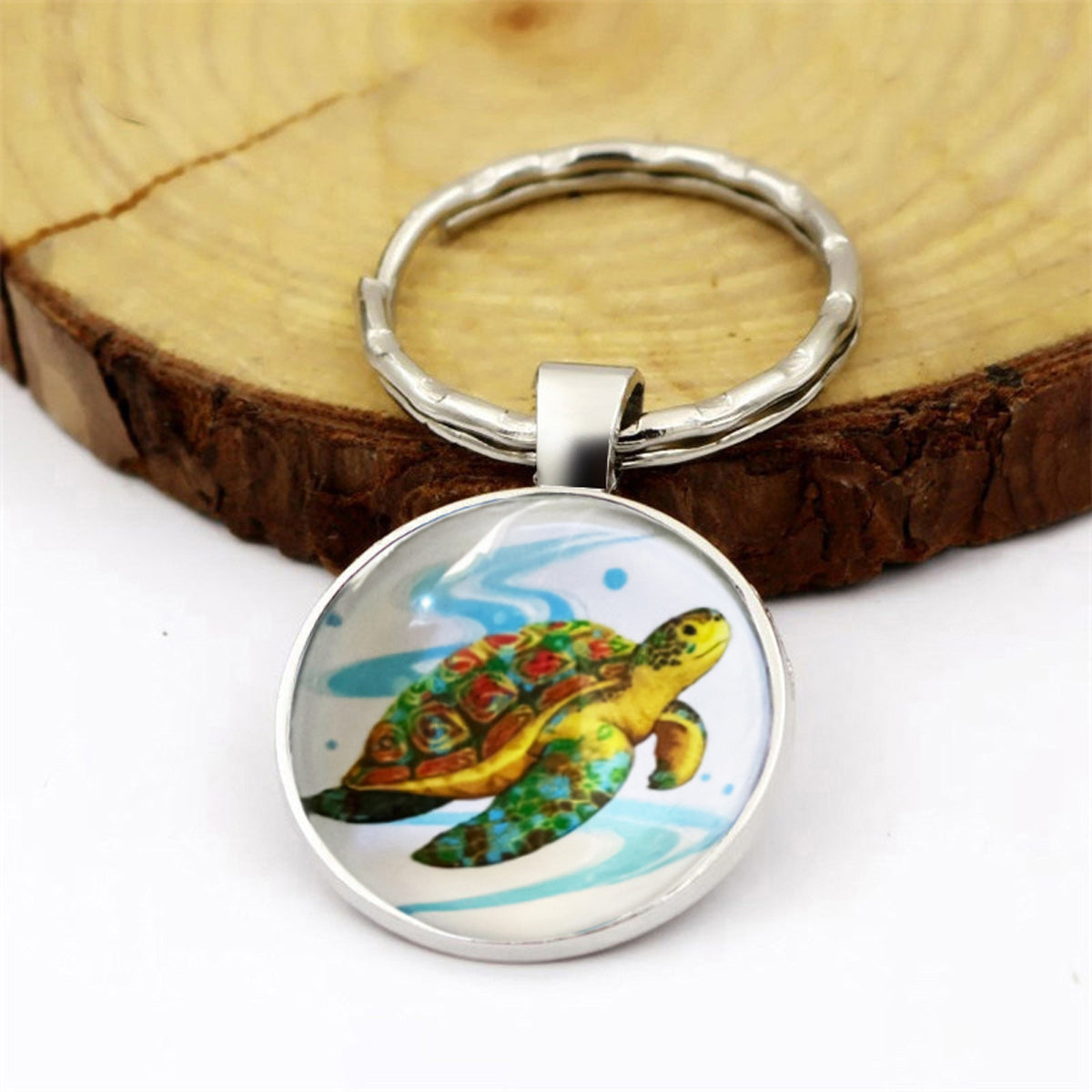 Turtle Pattern Pendant Keychain for Car Keys Backpacks Wallets