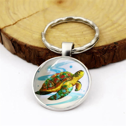 Turtle Pattern Pendant Keychain for Car Keys Backpacks Wallets