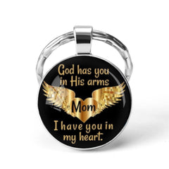 God Has You In His Arm And I Have You In My Heart Pendant Keychain