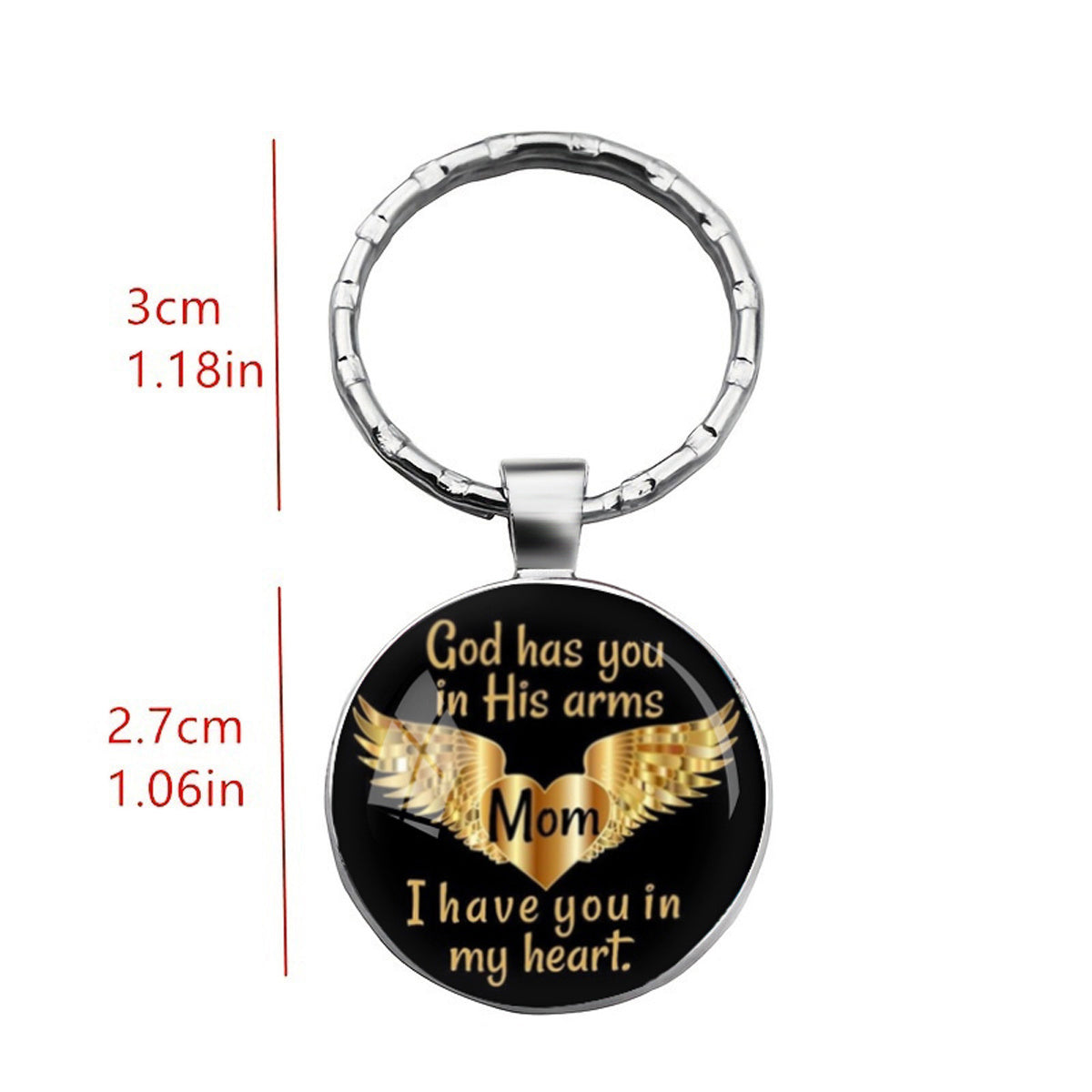 God Has You In His Arm And I Have You In My Heart Pendant Keychain