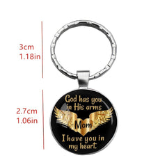 God Has You In His Arm And I Have You In My Heart Pendant Keychain