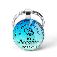 To My Daughter Letter Print Pendant Keychain
