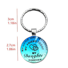 To My Daughter Letter Print Pendant Keychain