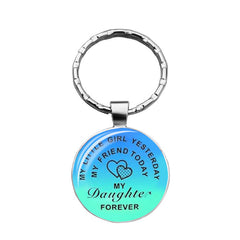 To My Daughter Letter Print Pendant Keychain