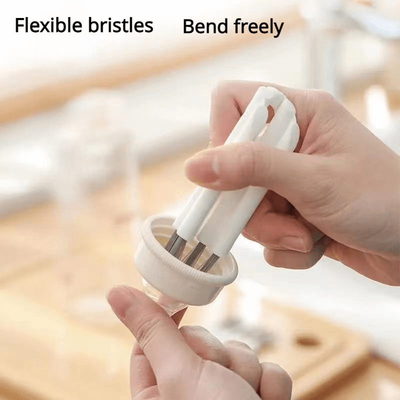 Multifunctional Flexible Cup Lid Brush - Effortless Reusable Cup Cleaning