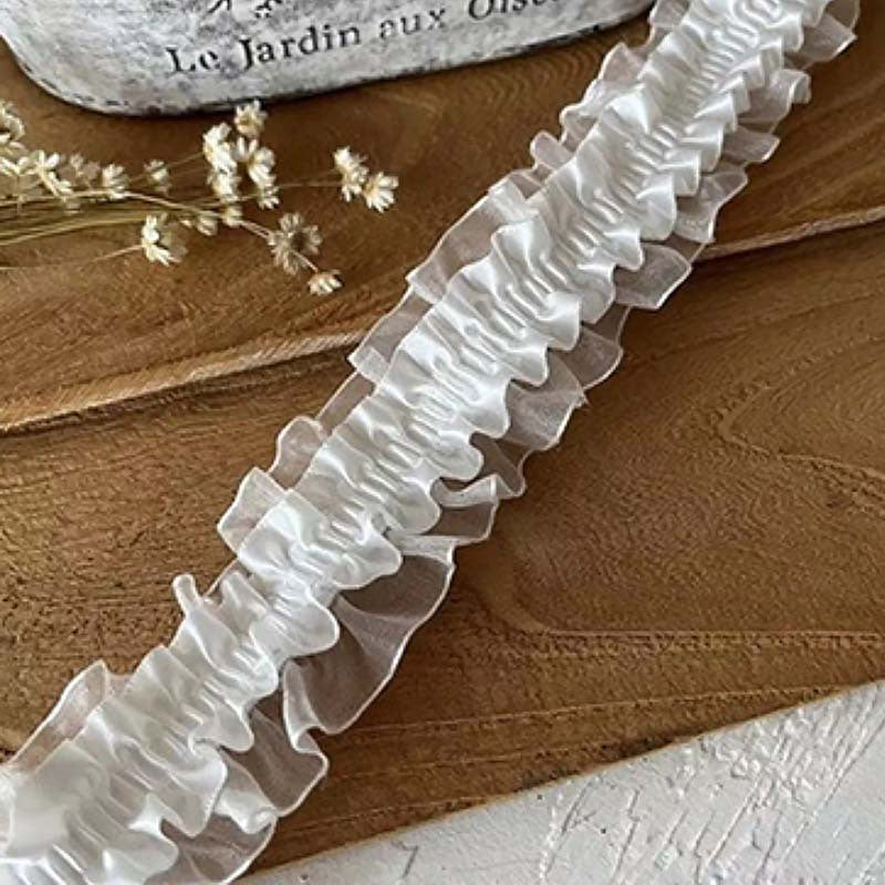 1M Long 1.5" Wide Elastic Lace Ribbon Stretch Lace Trim Fabric Craft Decoration