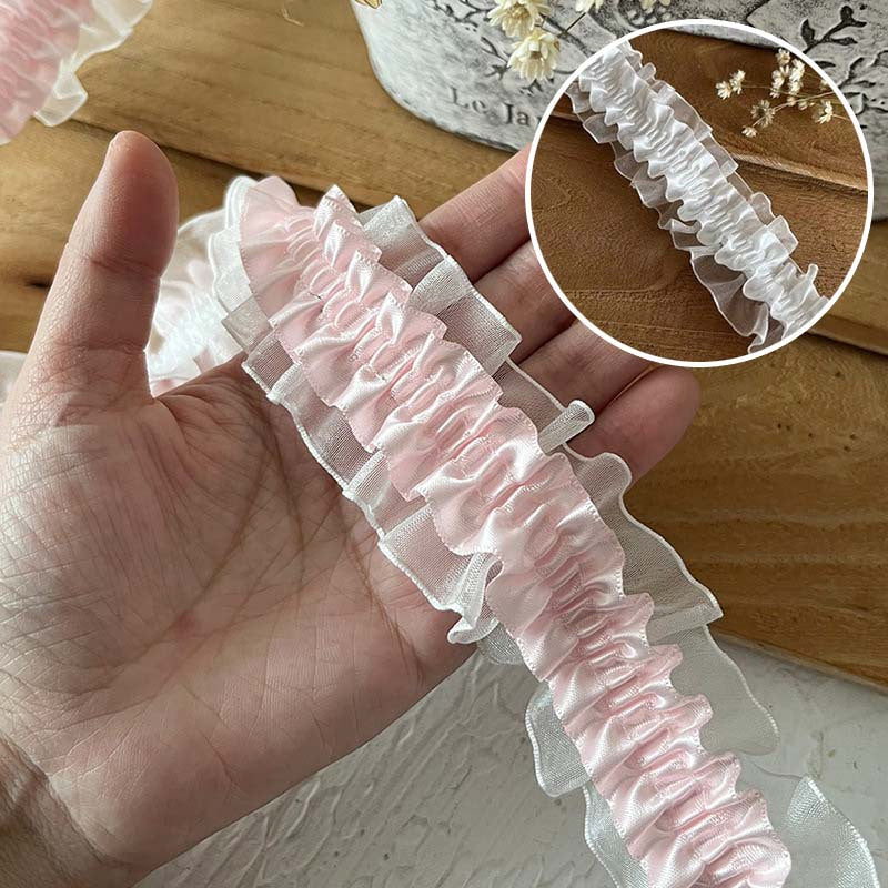 1M Long 1.5" Wide Elastic Lace Ribbon Stretch Lace Trim Fabric Craft Decoration