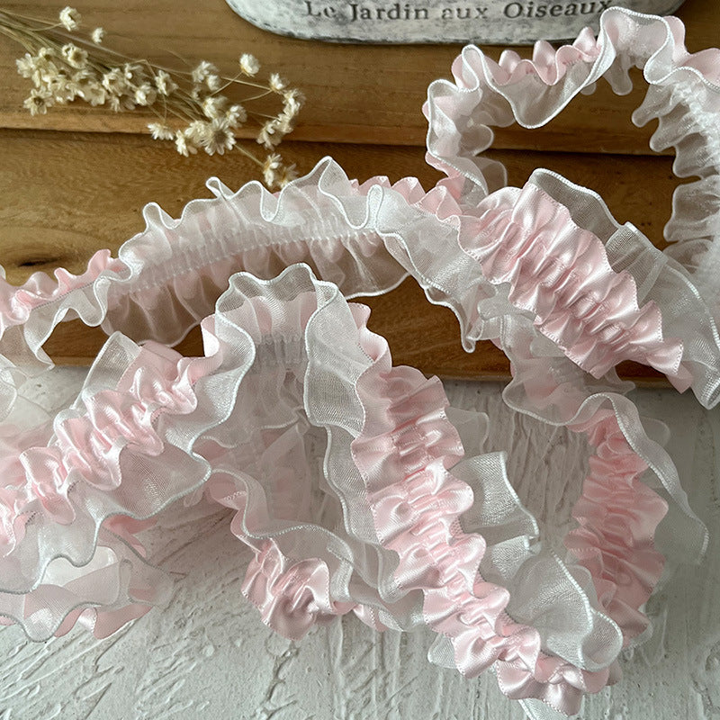 1M Long 1.5" Wide Elastic Lace Ribbon Stretch Lace Trim Fabric Craft Decoration