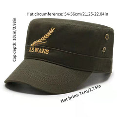 Men's Army Green Baseball Cap with Star Embroidery