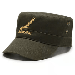 Men's Army Green Baseball Cap with Star Embroidery