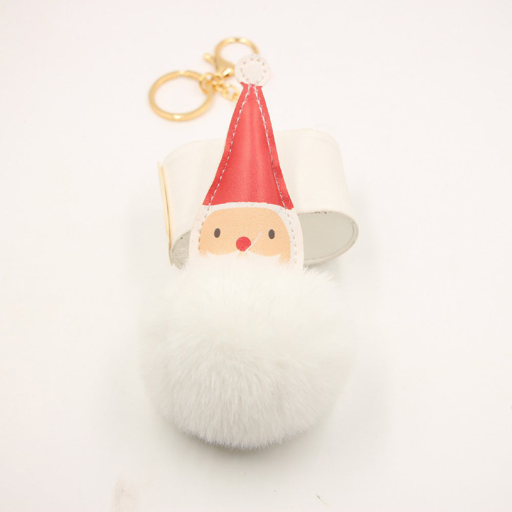 Santa Pompom Handbag Charm Plush Bag Pendant