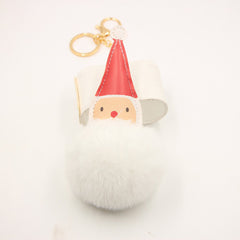 Santa Pompom Handbag Charm Plush Bag Pendant