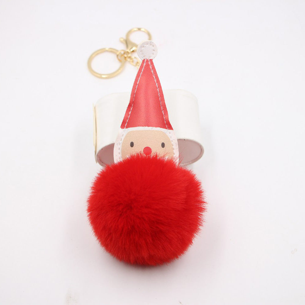 Santa Pompom Handbag Charm Plush Bag Pendant