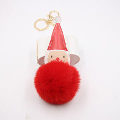 Santa Pompom Handbag Charm Plush Bag Pendant