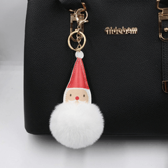 Santa Pompom Handbag Charm Plush Bag Pendant