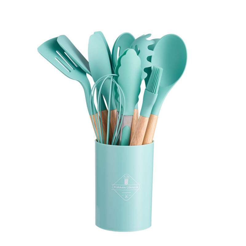 12pcs Silicone Utensil Set Safe Non Stick Cooking Spatula Spoon Kitchen Tools