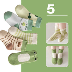 5 Pairs Kids Cartoon Socks, Breathable Comfy Socks for Boys and Girls