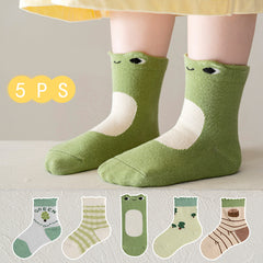5 Pairs Kids Cartoon Socks, Breathable Comfy Socks for Boys and Girls