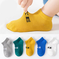 Kids Mesh Breathable Crew Socks for Boys & Girls, 5 Pairs